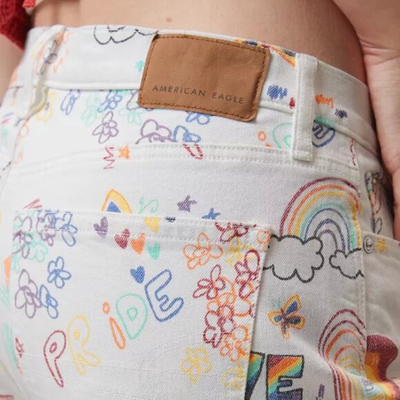 NWOT American Eagle AE Pride Stretch Low-Rise Baggy Bermuda Shorts - Picture 5 of 9